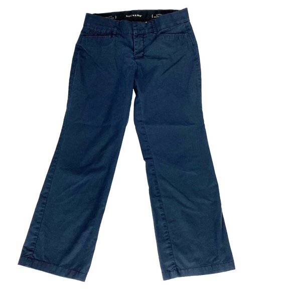 Dockers Women's Black Blue Trousers Size 8P Khakis - Picture 1 of 7